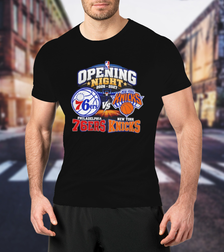 Philadelphia 76ers Vs New York Knicks NBA Opening Night 2026 2027 Matchup Event Highlights T-Shirt