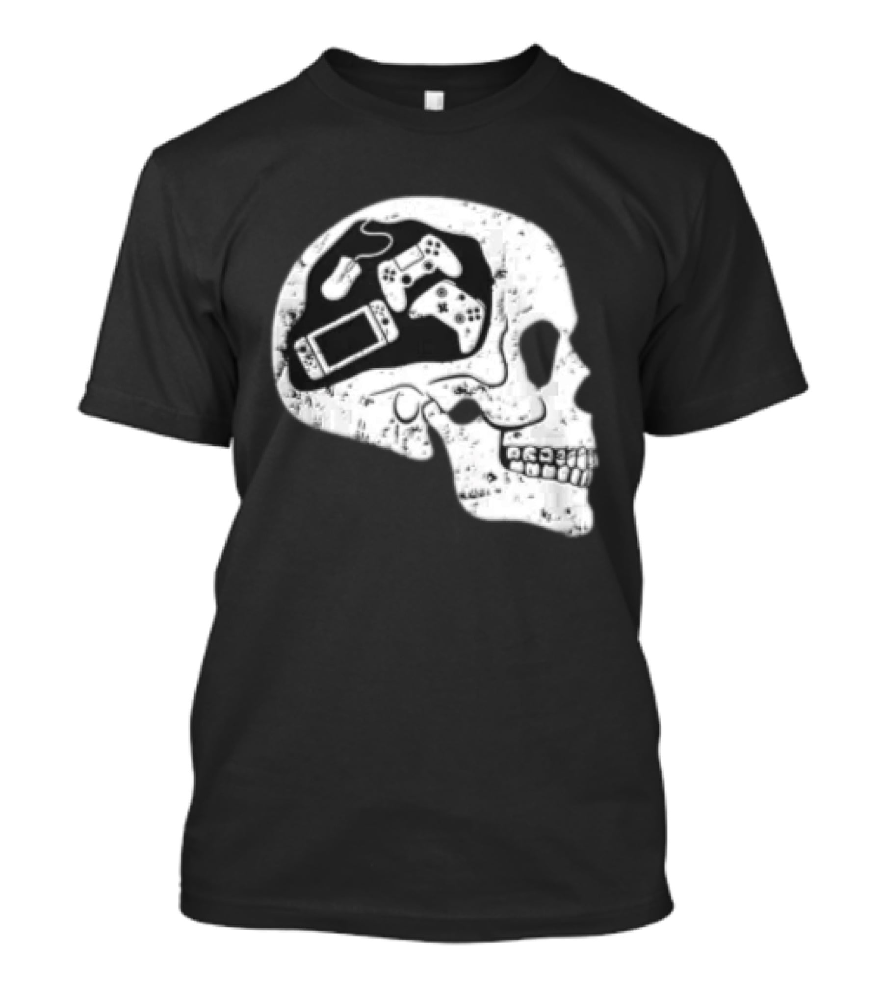Skull Brain Gaming Controllers Mouse Video Game Lovers T-Shirt