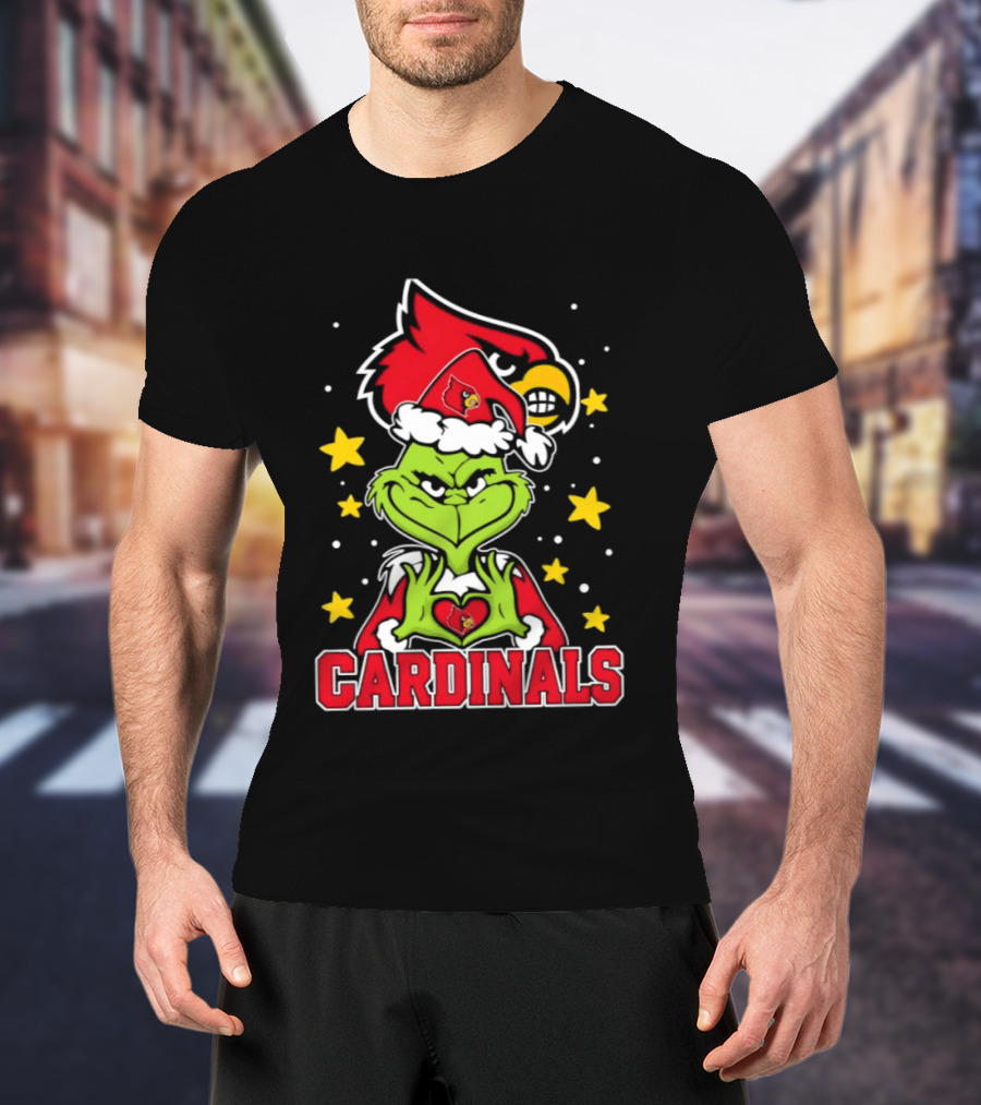 Louisville Cardinals Christmas Grinch Holiday Spirit T-Shirt
