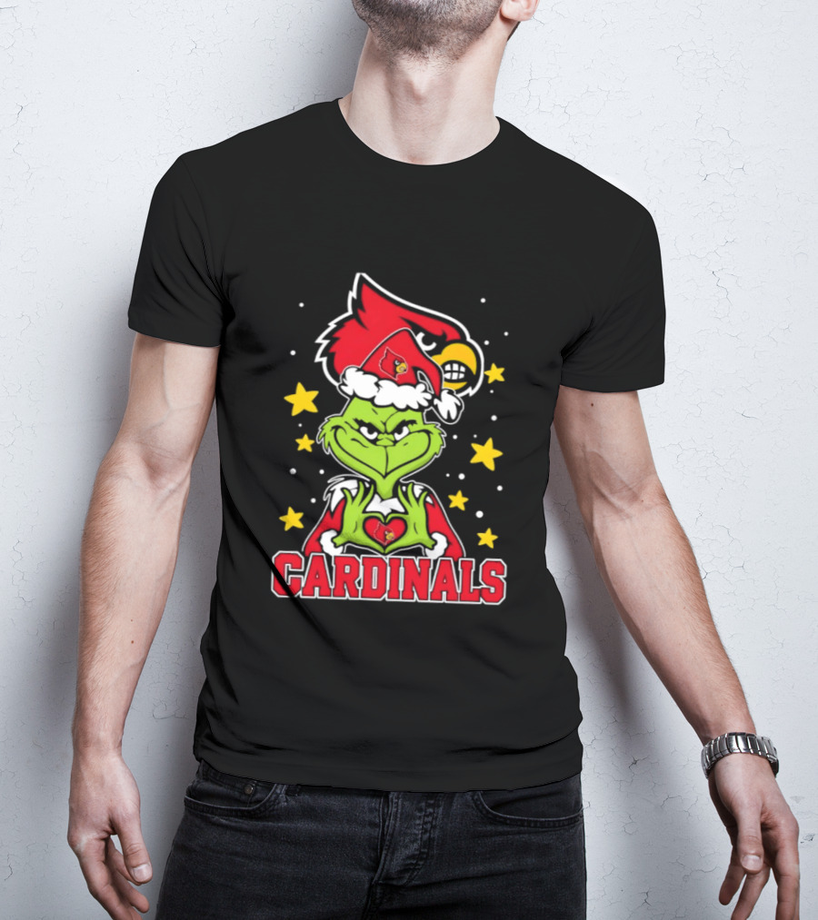Louisville Cardinals Christmas Grinch Holiday Spirit T-Shirt