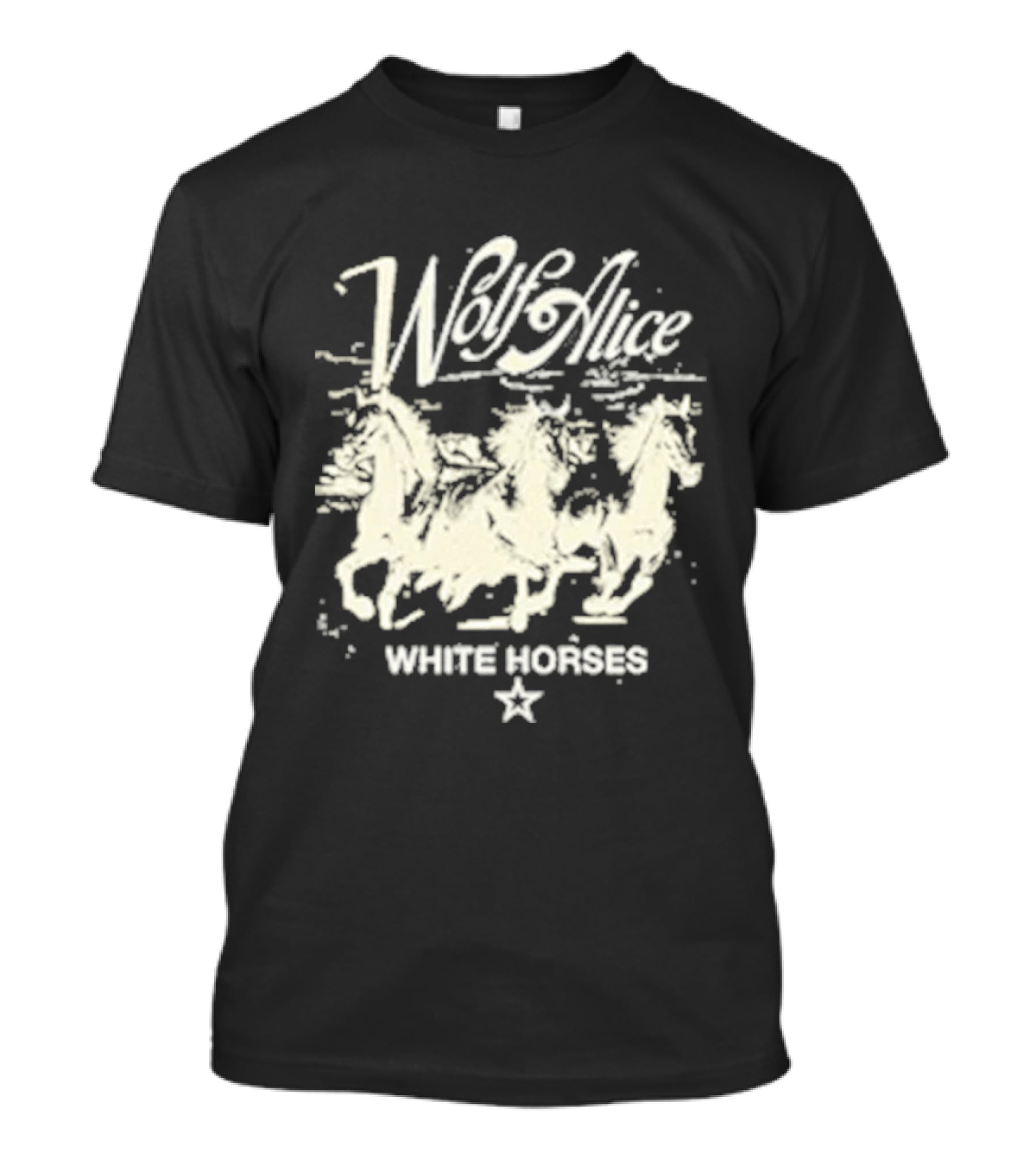 Wolf Alice White Horses Star Motif T-Shirt