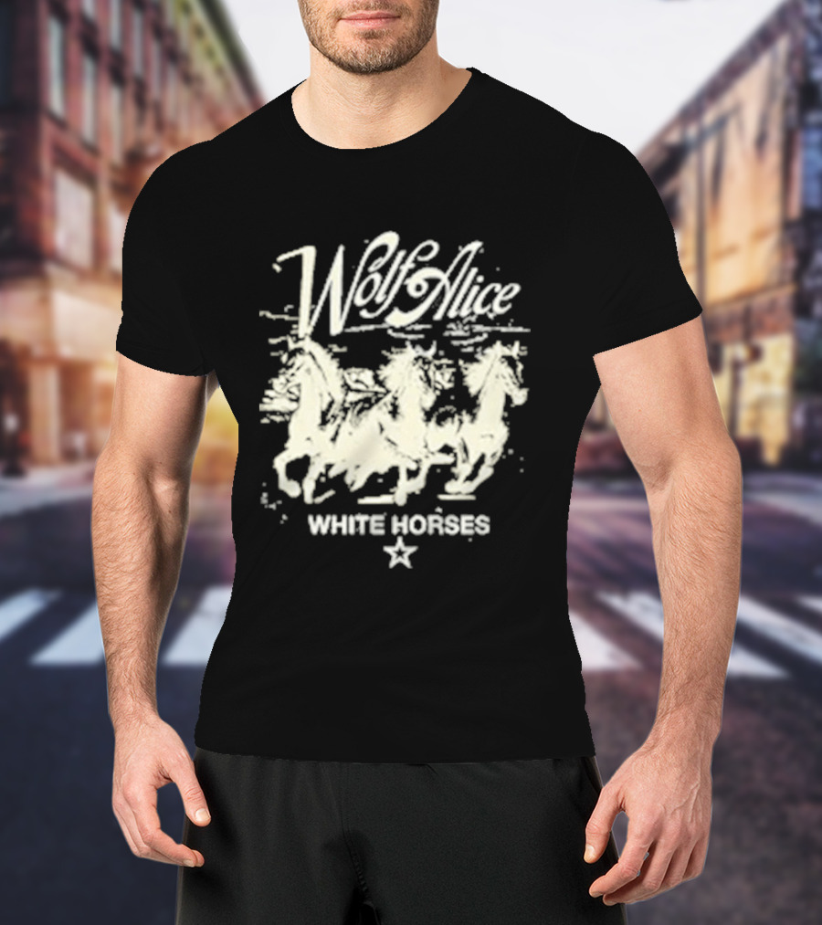 Wolf Alice White Horses Star Motif T-Shirt