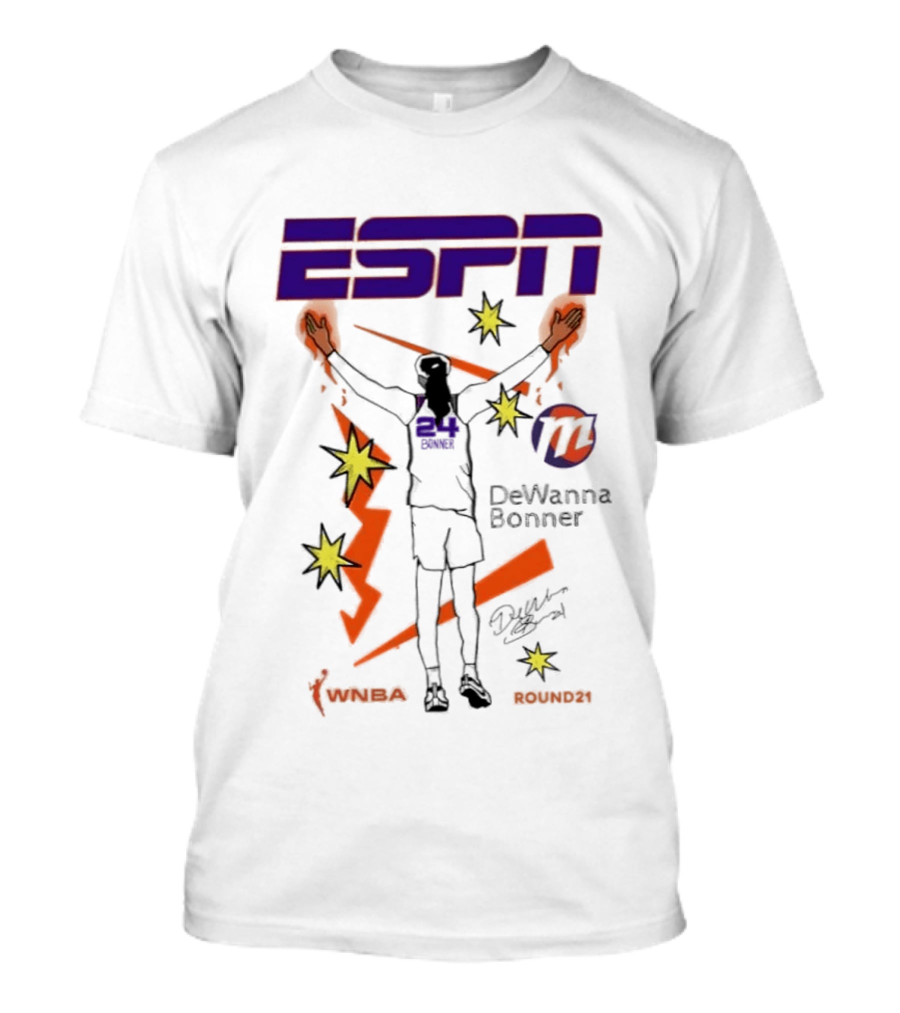 ESPN DeWanna Bonner No 24 WNBA Sun Mercury Round21 T-Shirt