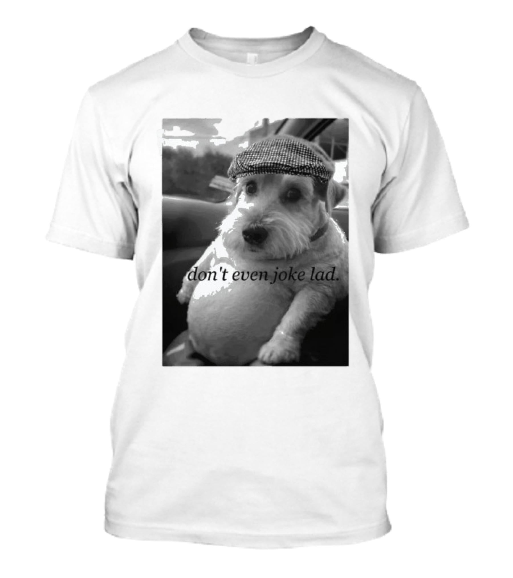 Don't Even Joke Lad Dog In Hat Car Trip T-Shirt