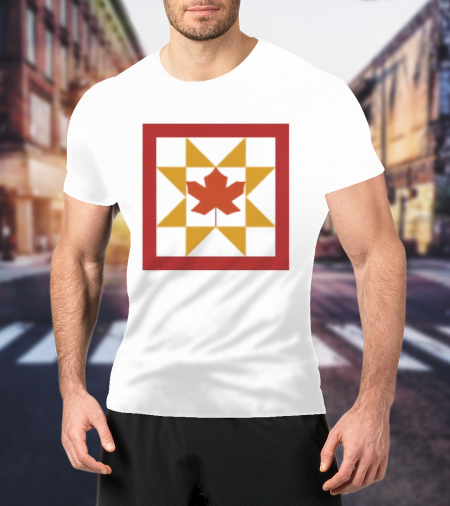 Kentucky Fall Quilt Maple Leaf Star Patchwork T-Shirt