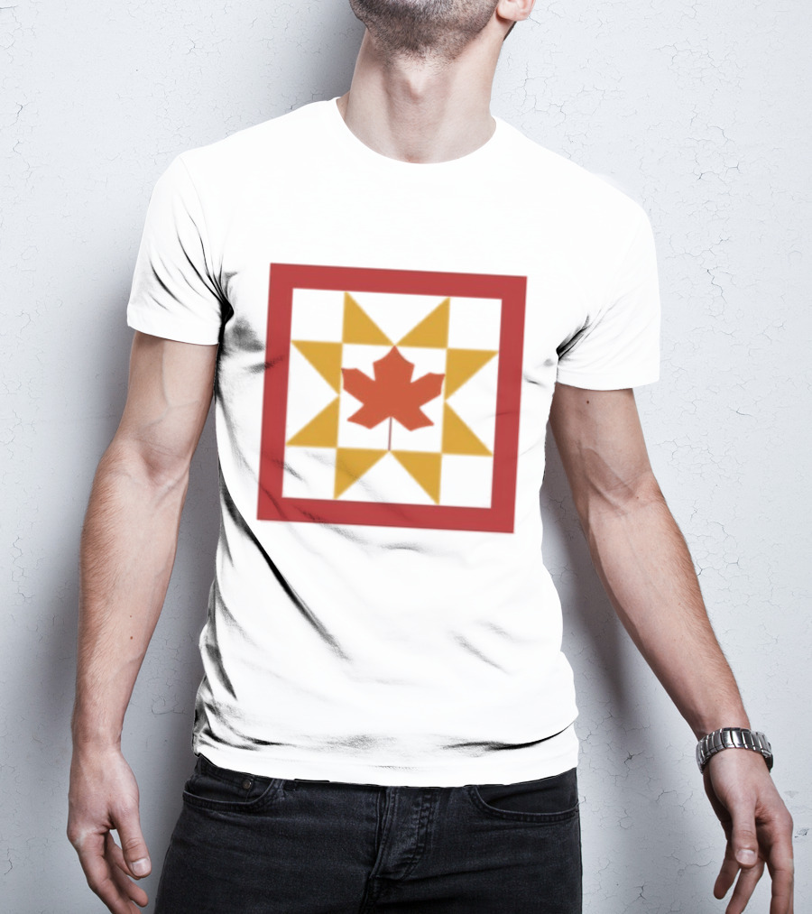 Kentucky Fall Quilt Maple Leaf Star Patchwork T-Shirt