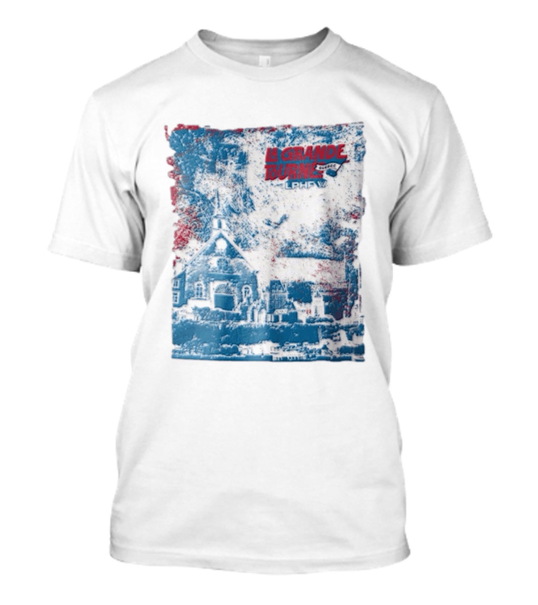 Lphf La Grande Tournee Quebec City Skyline Church Buildings T-Shirt