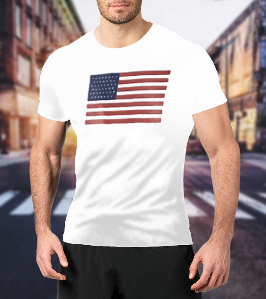 Pure Baseball American Flag Grey Stars And Stripes Iconic Heritage T-Shirt