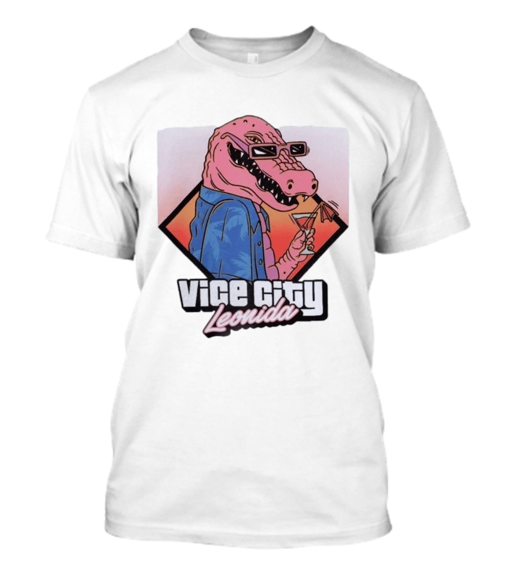 Grand Theft Auto Vice City Leonida Gator With Cocktail Rockstar Games VI T-Shirt