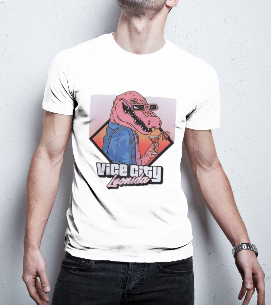 Grand Theft Auto Vice City Leonida Gator With Cocktail Rockstar Games VI T-Shirt