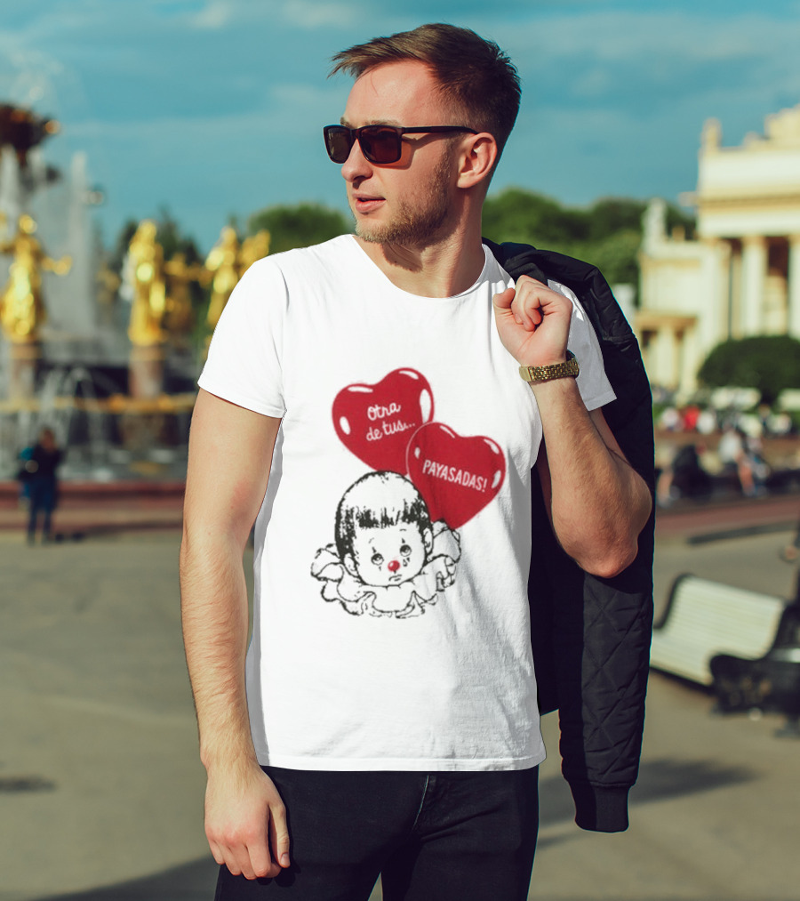 Willy Chavarria Payasadas Red Heart Balloons And Child Clown T-Shirt