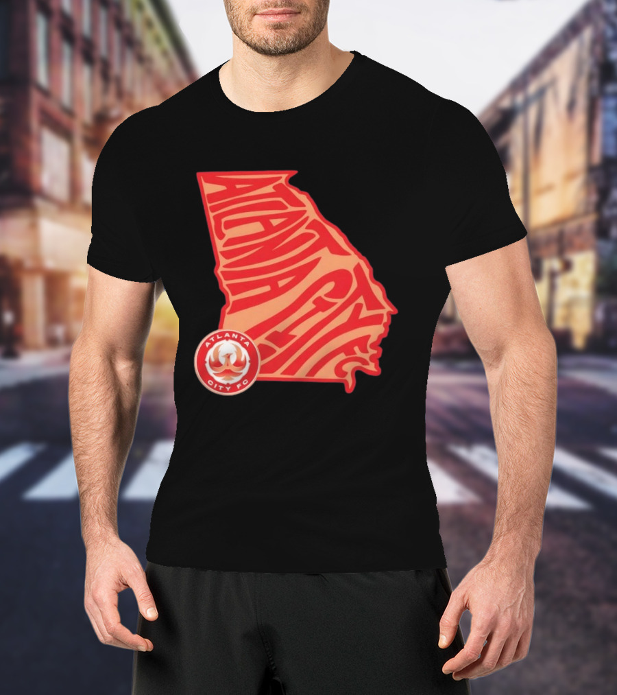 Atlanta City FC Groovy Team State Map Ensemble T-Shirt