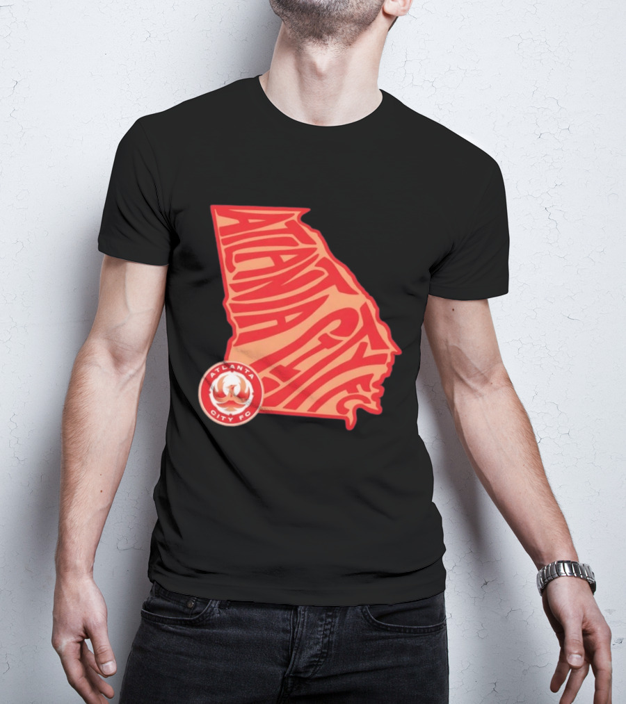 Atlanta City FC Groovy Team State Map Ensemble T-Shirt
