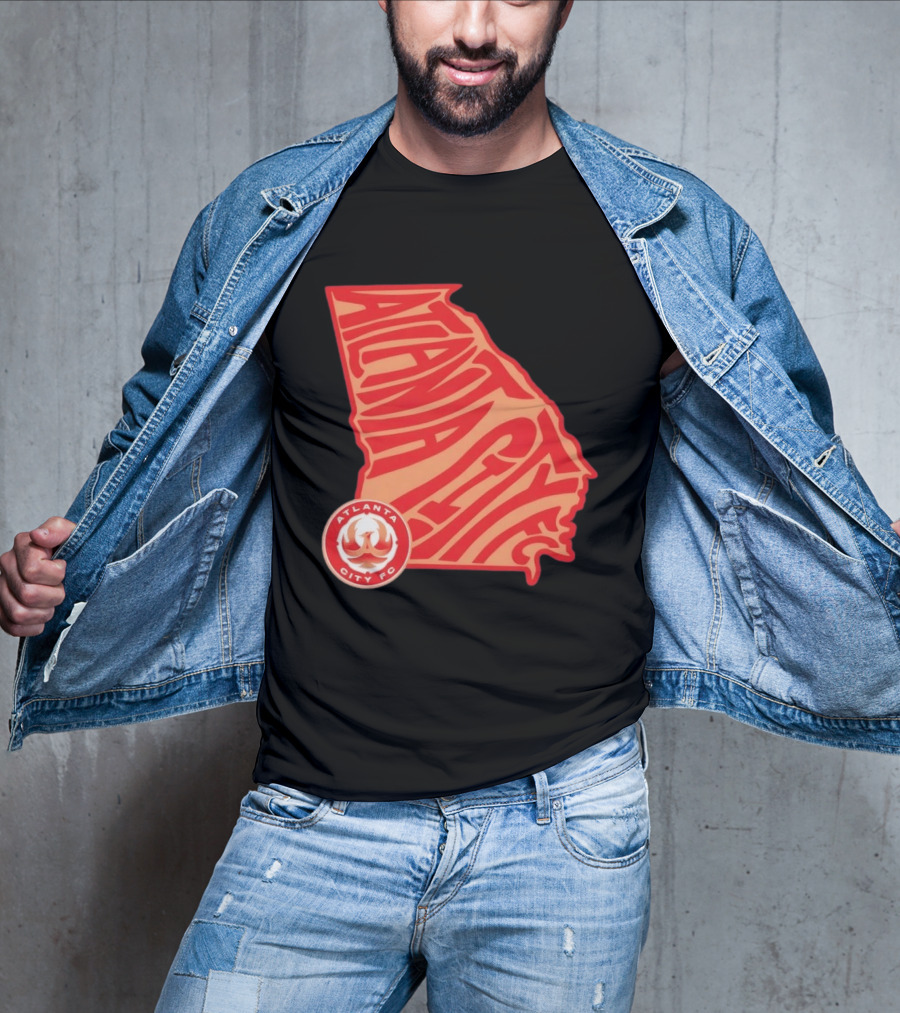 Atlanta City FC Groovy Team State Map Ensemble T-Shirt