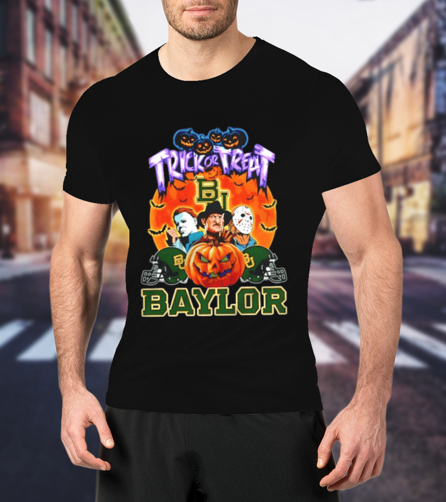 Baylor Bears Halloween 2026 Trick Or Treat Horror Characters T-Shirt