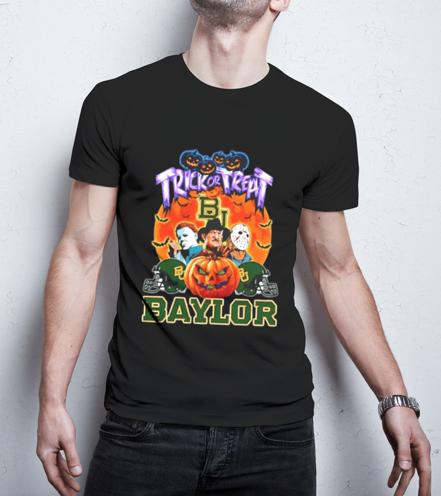 Baylor Bears Halloween 2026 Trick Or Treat Horror Characters T-Shirt