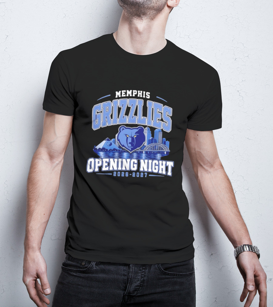 Memphis Grizzlies Opening Night 2026 2027 City Skyline NBA T-Shirt