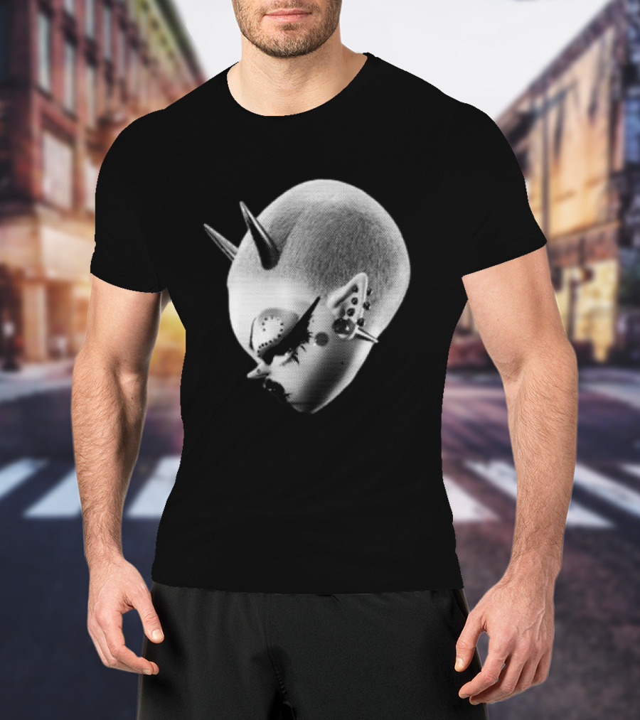Poi And Keely Store The Bb Surreal 3D Punk Alien Head T-Shirt