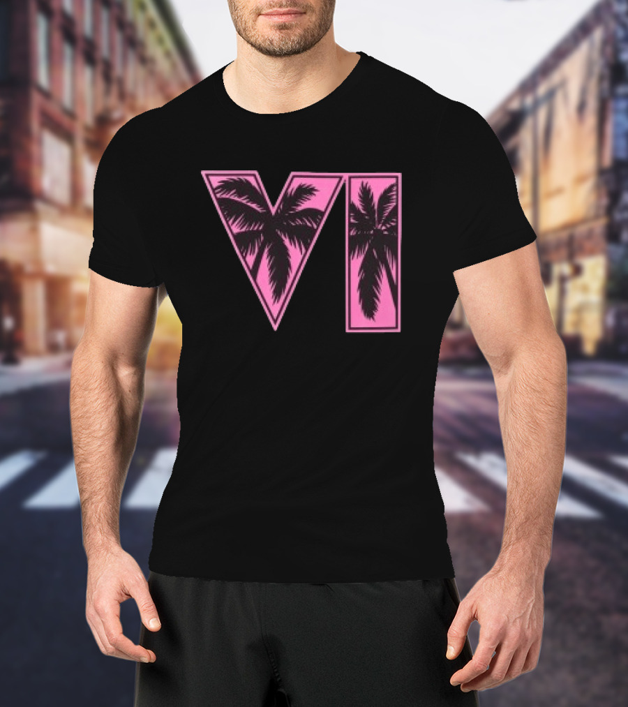 Rockstar Games Grand Theft Auto VI Pink Palm Trees T-Shirt