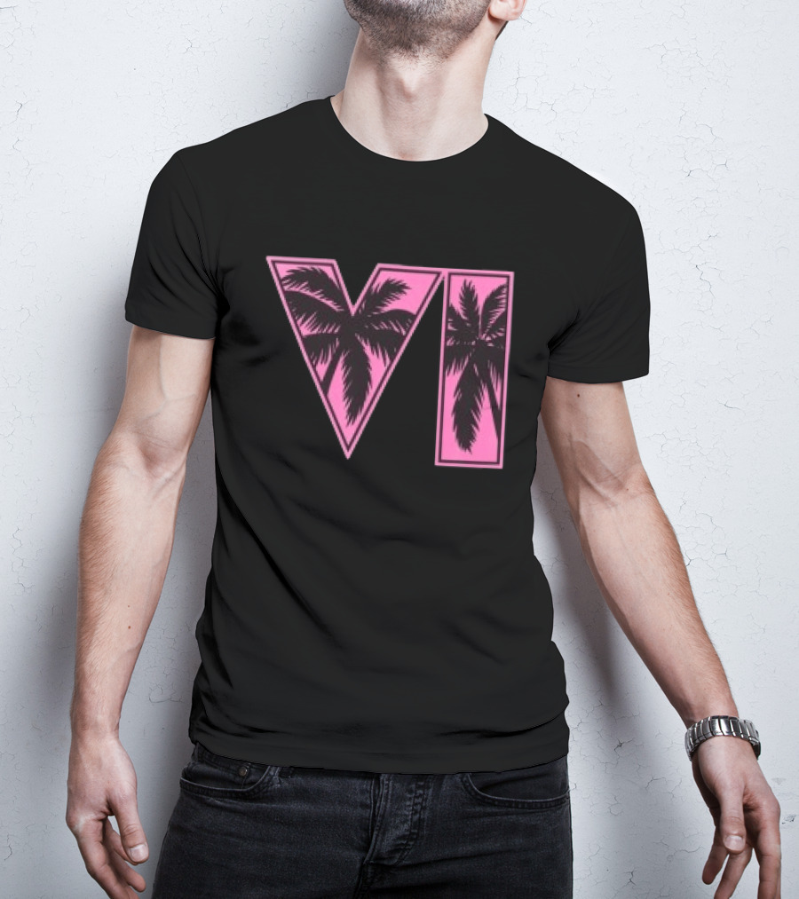 Rockstar Games Grand Theft Auto VI Pink Palm Trees T-Shirt