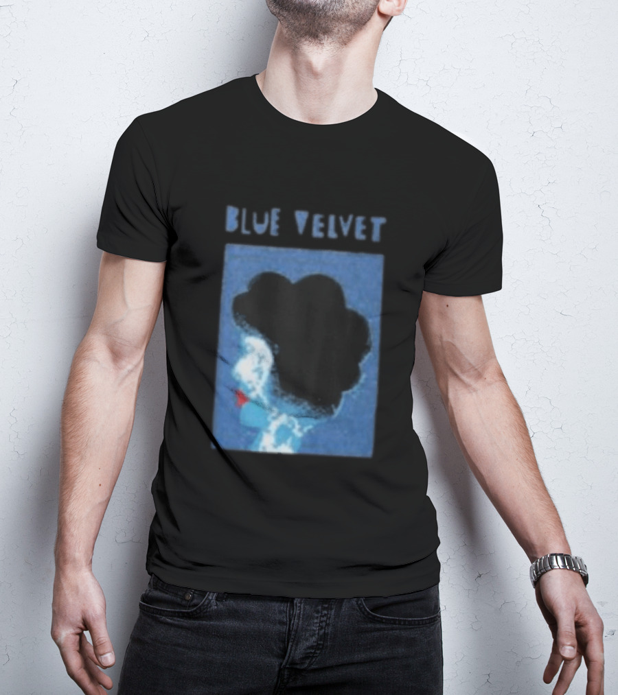 Blue Velvet Afro Silhouette Red Lips T-Shirt
