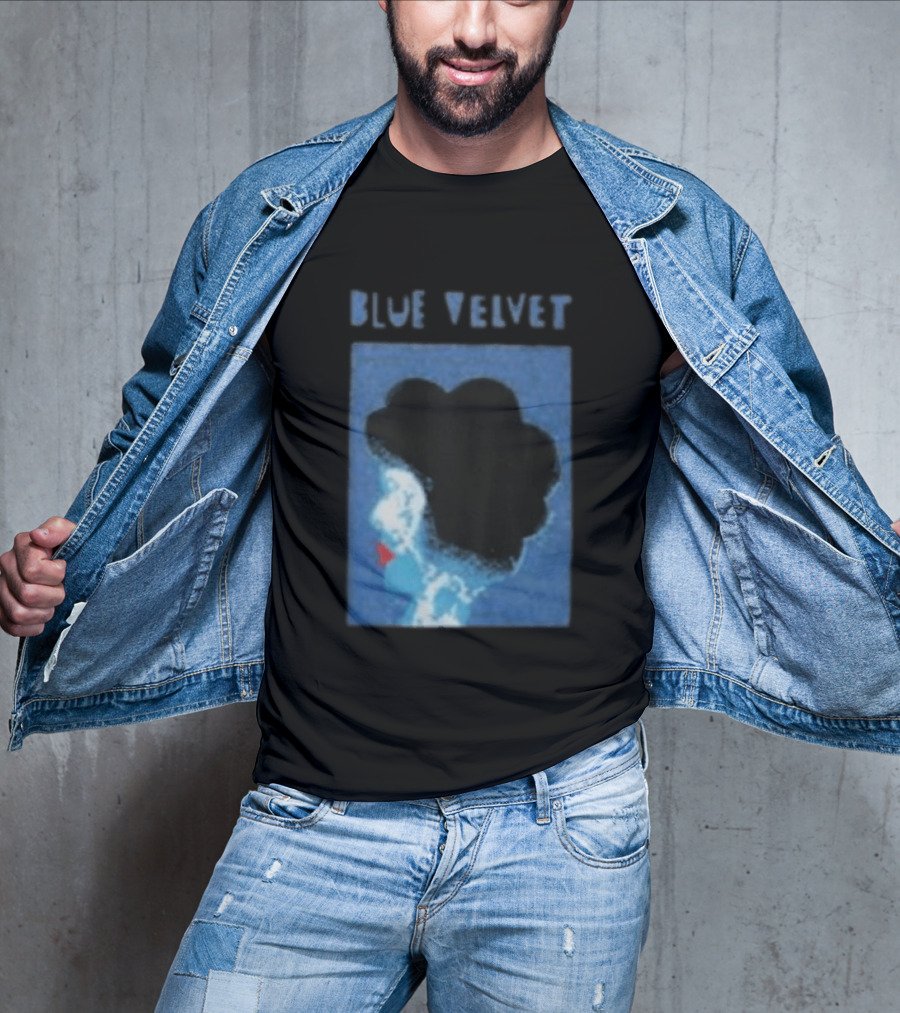 Blue Velvet Afro Silhouette Red Lips T-Shirt