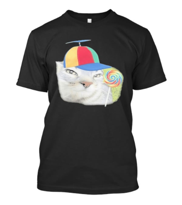 Silly Kitty Cat Candy Rainbow Cap Lollipop T-Shirt