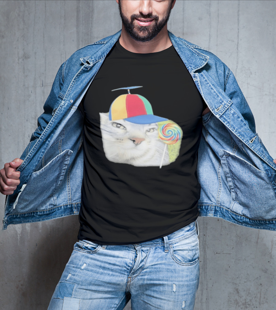 Silly Kitty Cat Candy Rainbow Cap Lollipop T-Shirt