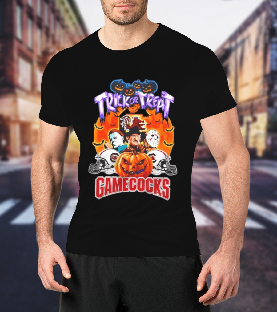 South Carolina Gamecocks Halloween 2026 Horror Characters Trick Or Treat T-Shirt