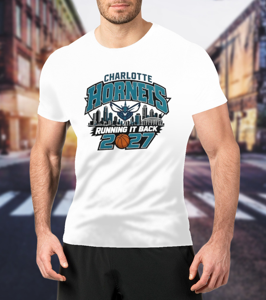 Charlotte Hornets 2027 Skyline Running It Back NBA T-Shirt