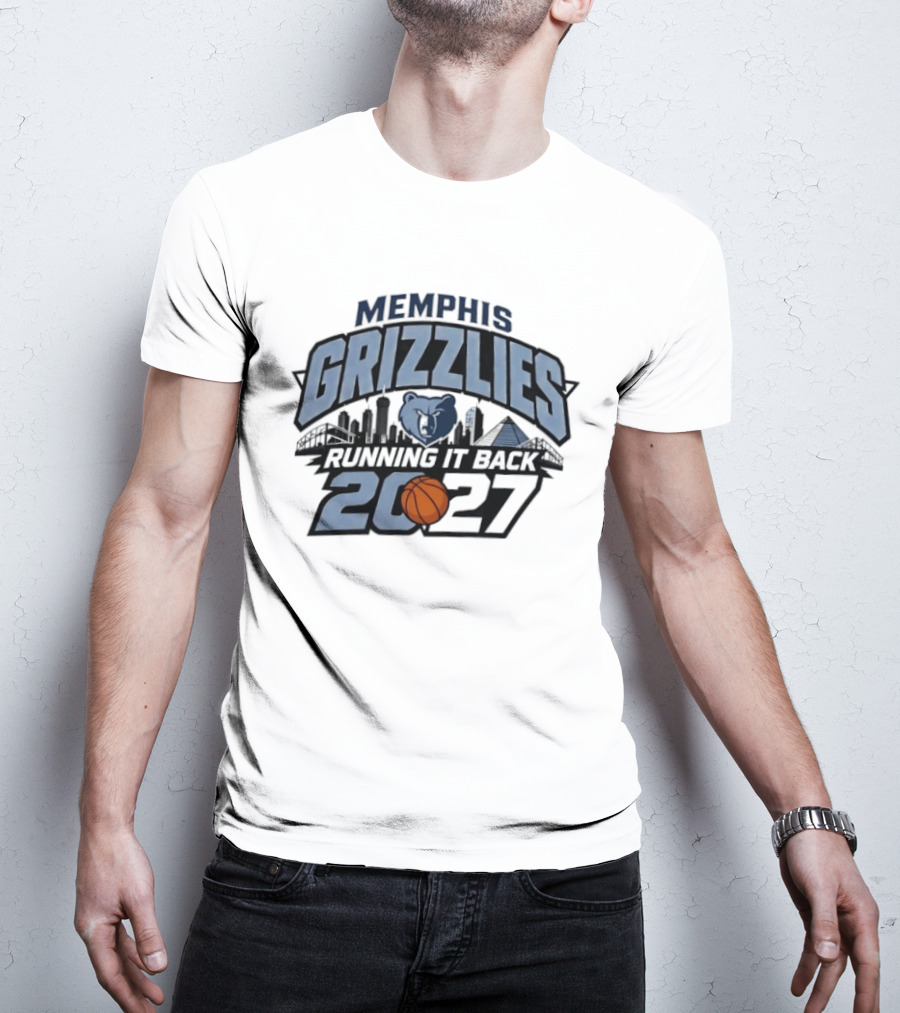 Memphis Grizzlies Running It Back 2027 Skyline Basketball T-Shirt
