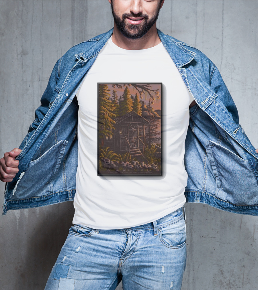 Billy Strings Concert Angel Of The Winds Arena Everett WA Oct 9 2026 Cabin Scene T-Shirt