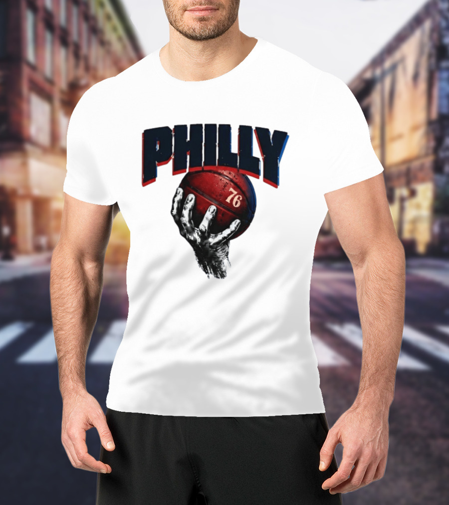 Philly Basketball 76 Hand T-Shirt