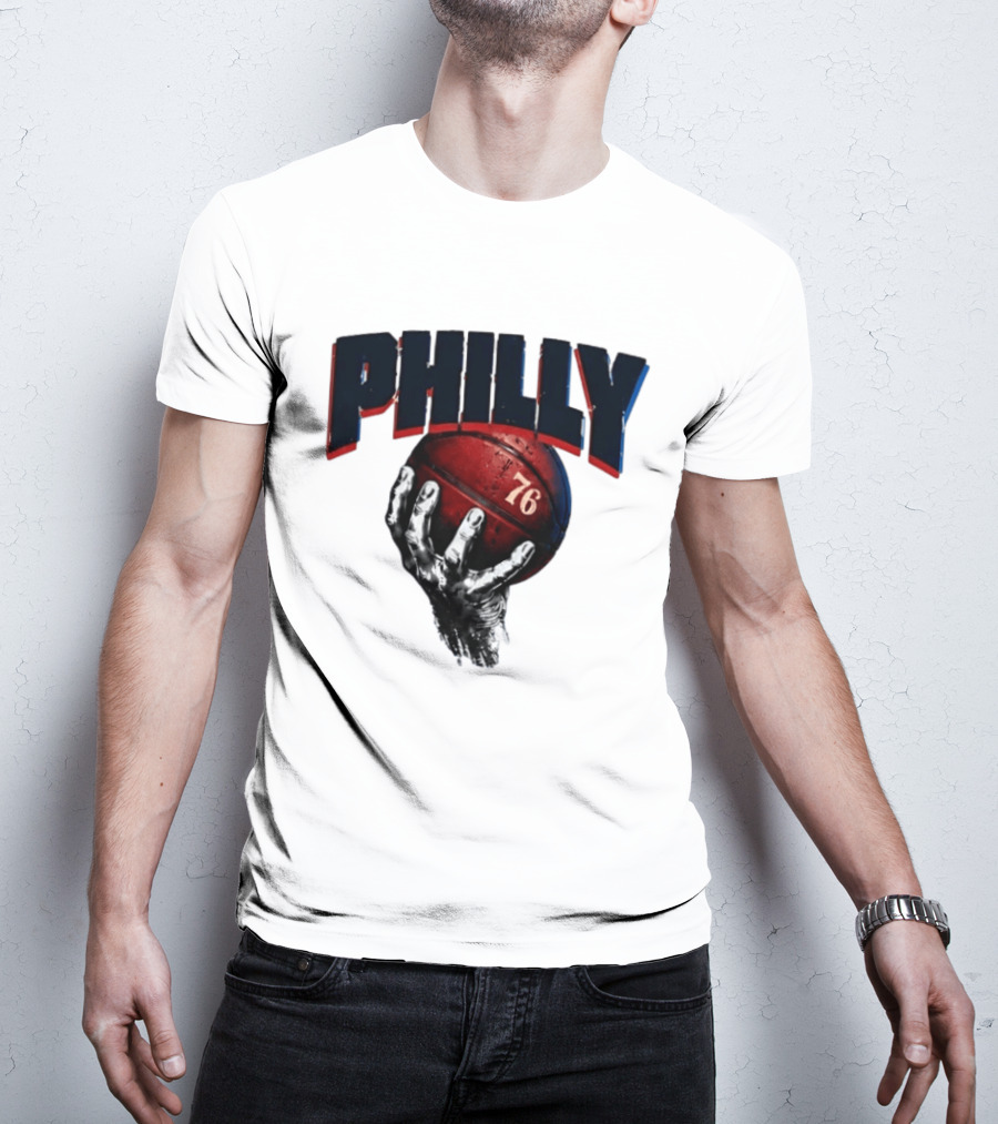 Philly Basketball 76 Hand T-Shirt