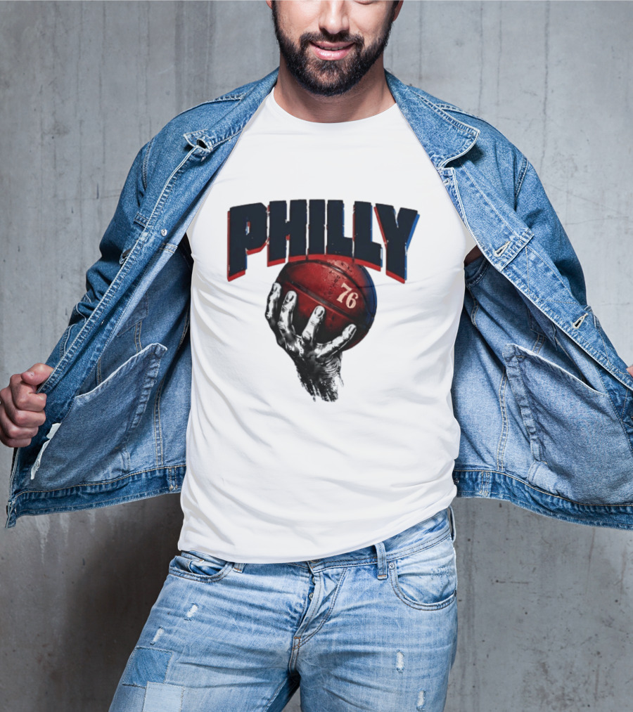 Philly Basketball 76 Hand T-Shirt