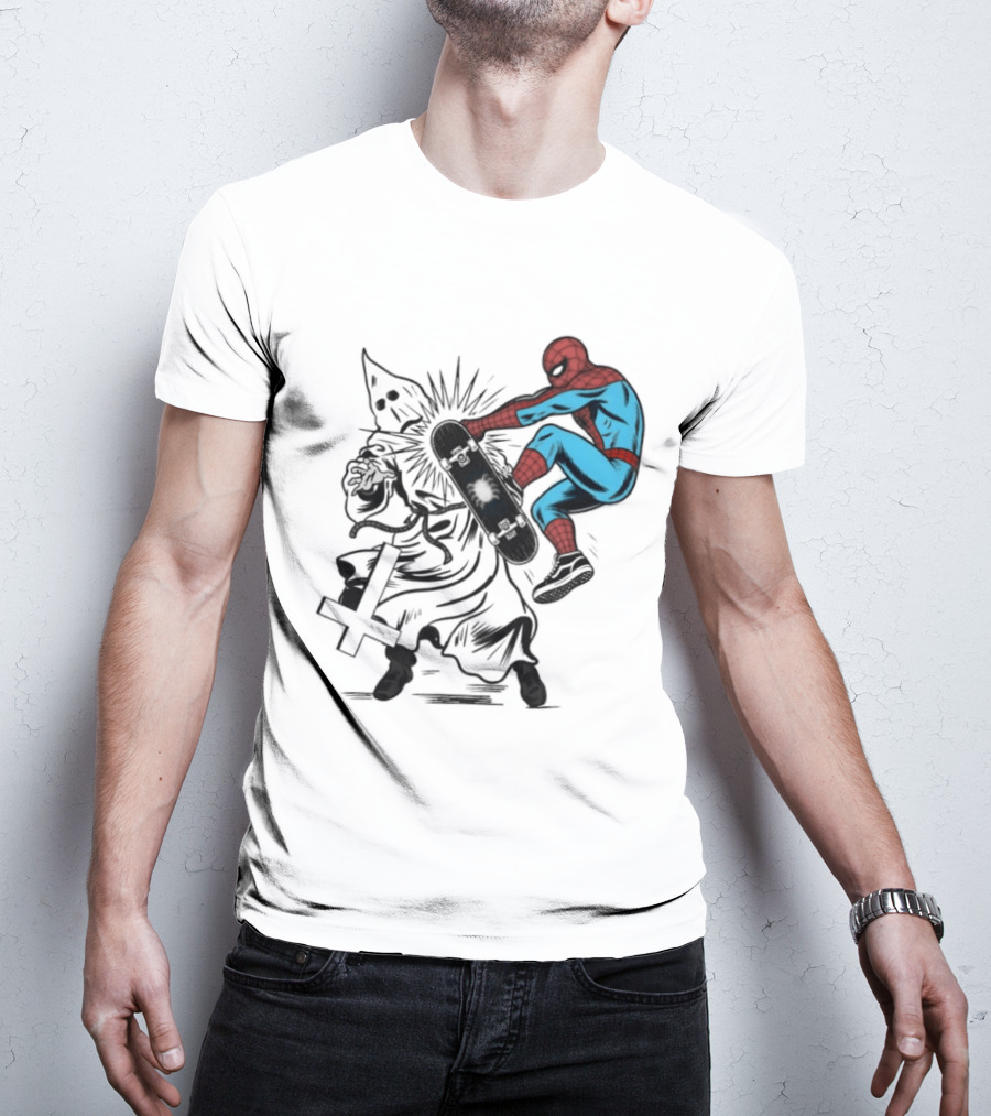 Spider Man Anti Racism Skateboard Pop Culture T-Shirt