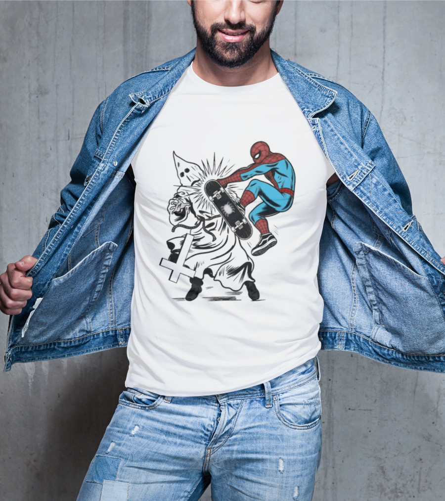 Spider Man Anti Racism Skateboard Pop Culture T-Shirt