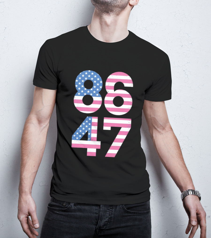 8647 Resist 86 47 American Flag USA 4th Of July T-Shirt