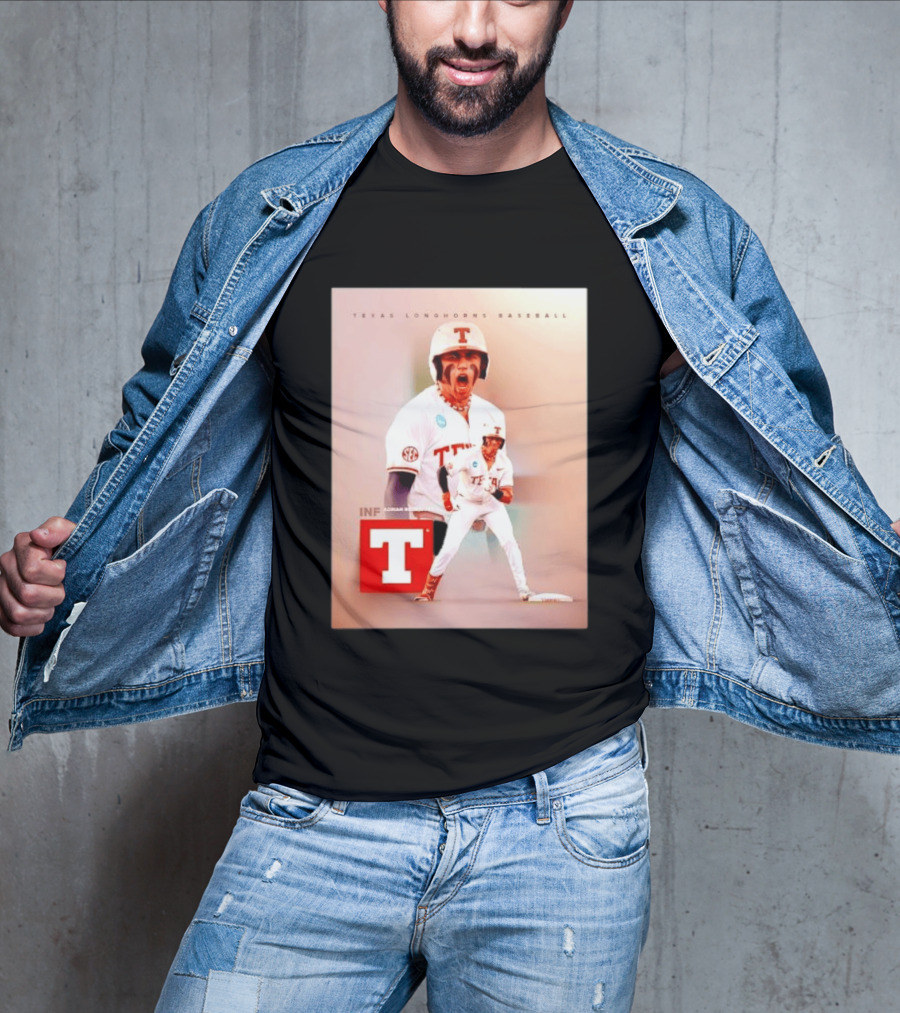 Adrian Rodriguez INF Texas Longhorns Baseball Team T-Shirt
