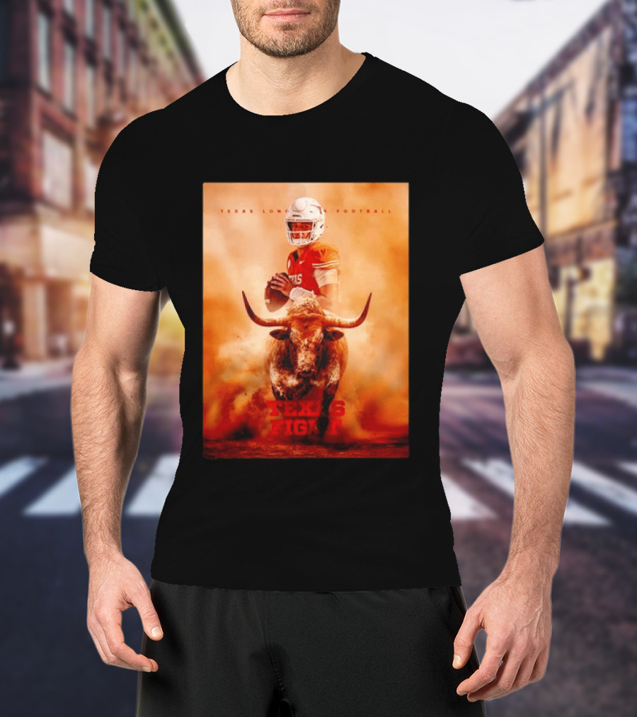Texas Longhorns Football Texas Fight Arch Manning Bull T-Shirt