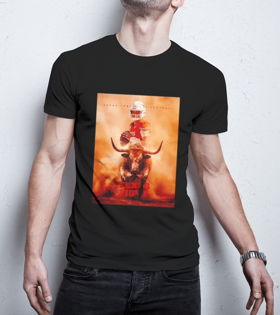 Texas Longhorns Football Texas Fight Arch Manning Bull T-Shirt