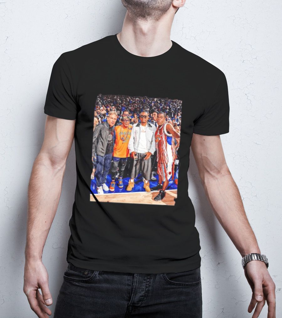 Ben Stiller Spike Lee Nas Tracy Morgan New York Knicks Courtside Celebrities T-Shirt