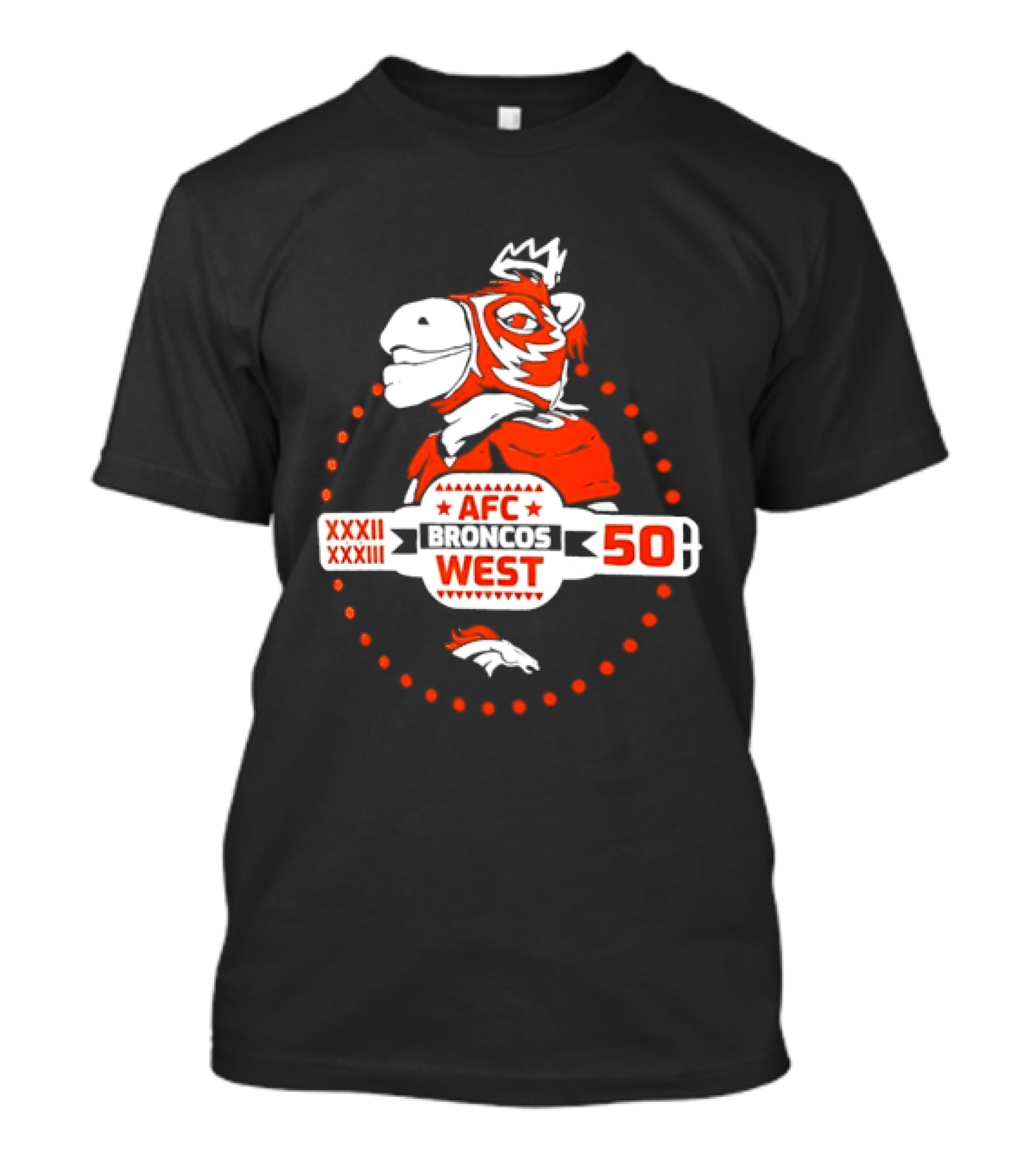 Broncos AFC West 50 Years XXXII XXXIII Celebration T-Shirt