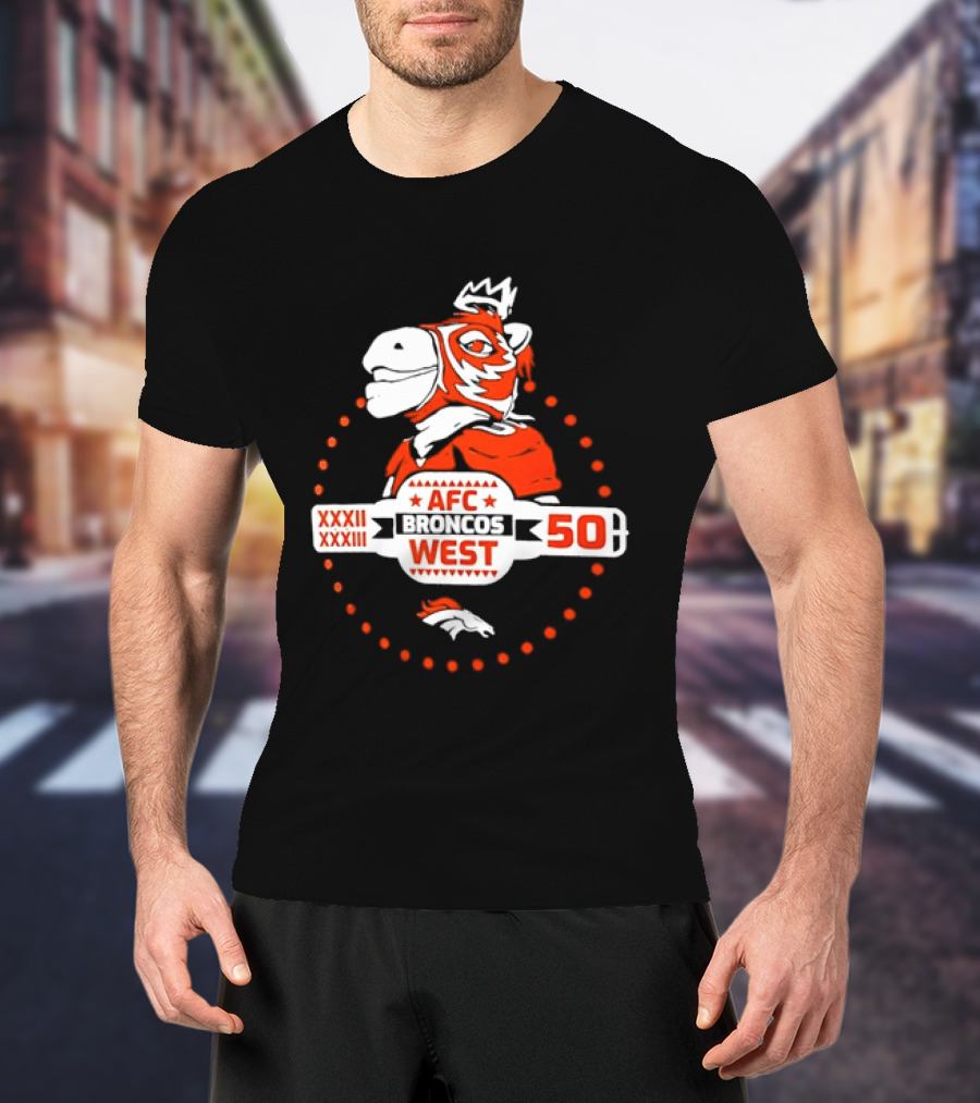 Broncos AFC West 50 Years XXXII XXXIII Celebration T-Shirt