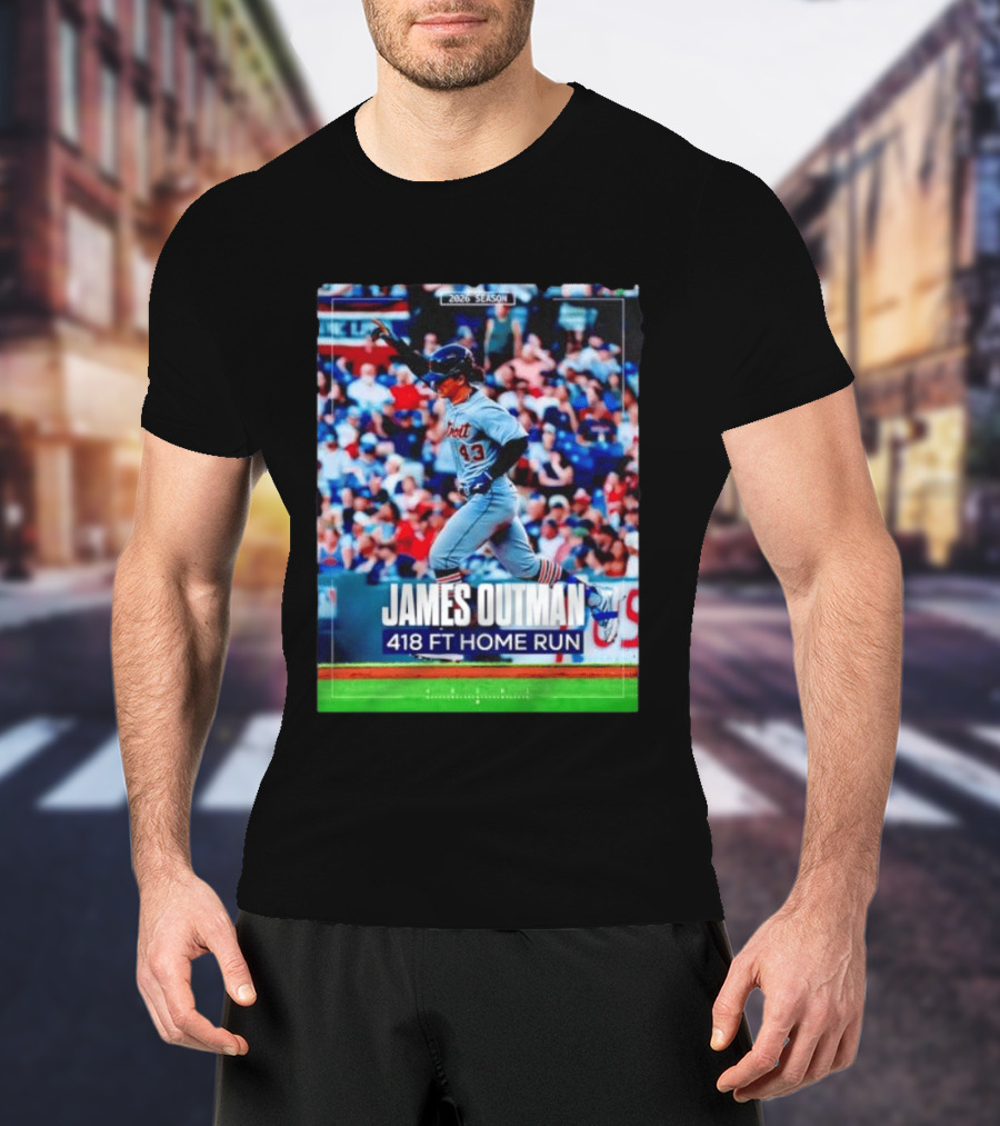 James Outman 2026 Season Detroit Tigers 418 FT Home Run T-Shirt