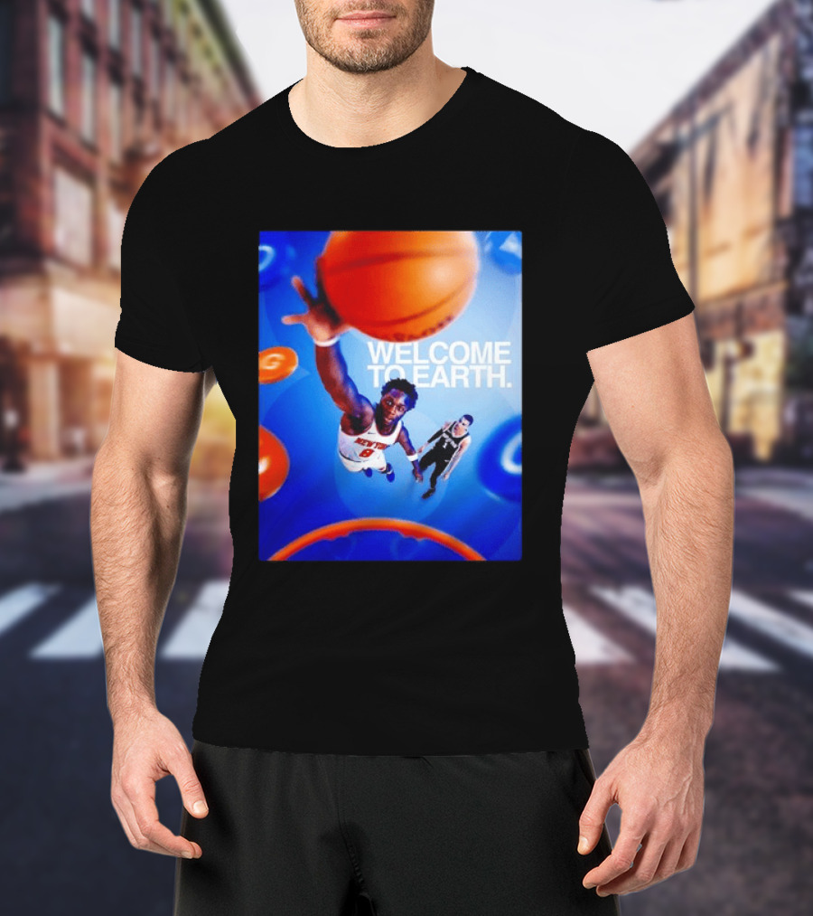 OG Anunoby New York Knicks Welcome To Earth Basketball Moment T-Shirt