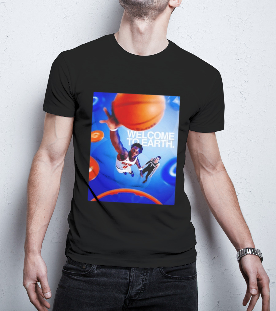OG Anunoby New York Knicks Welcome To Earth Basketball Moment T-Shirt
