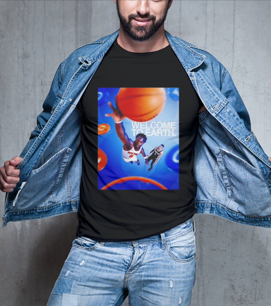 OG Anunoby New York Knicks Welcome To Earth Basketball Moment T-Shirt