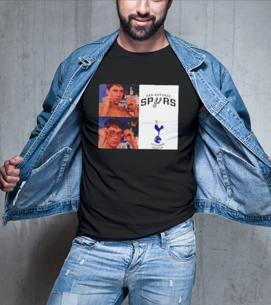 Peter Parker Reading Glasses Meme San Antonio Spurs Tottenham Hotspur T-Shirt