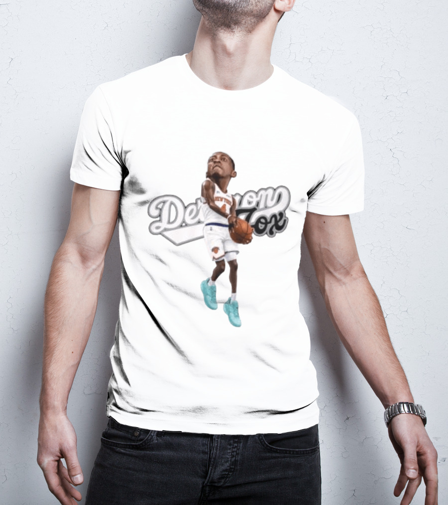 Deuce McBride New York Knicks NBA Player Caricature Determined Fox T-Shirt
